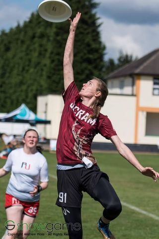 Alexandra Hiley of Scram's Women's Ultimate Frisbee team.